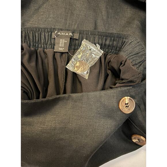 NWOT Tahari Womens Navy Blue Linen Skirt Skort XS A-Line Sailor Mini Pockets - Picture 7 of 11